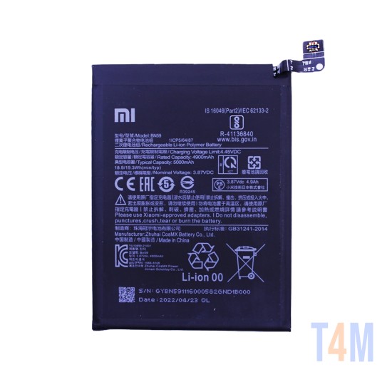 Battery BN59 for Xiaomi Redmi Note 10/Redmi Note 10S/Redmi Note 10 Pro/Redmi 10 5000mAh